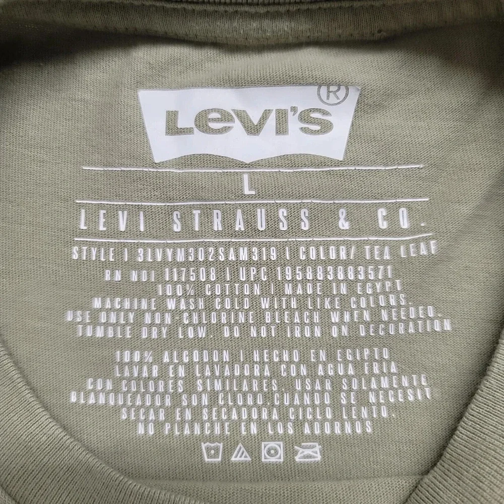 Levi's Shirt Mens Large Green Desert Plains‎ Graphic Outdoors Casual Spellout